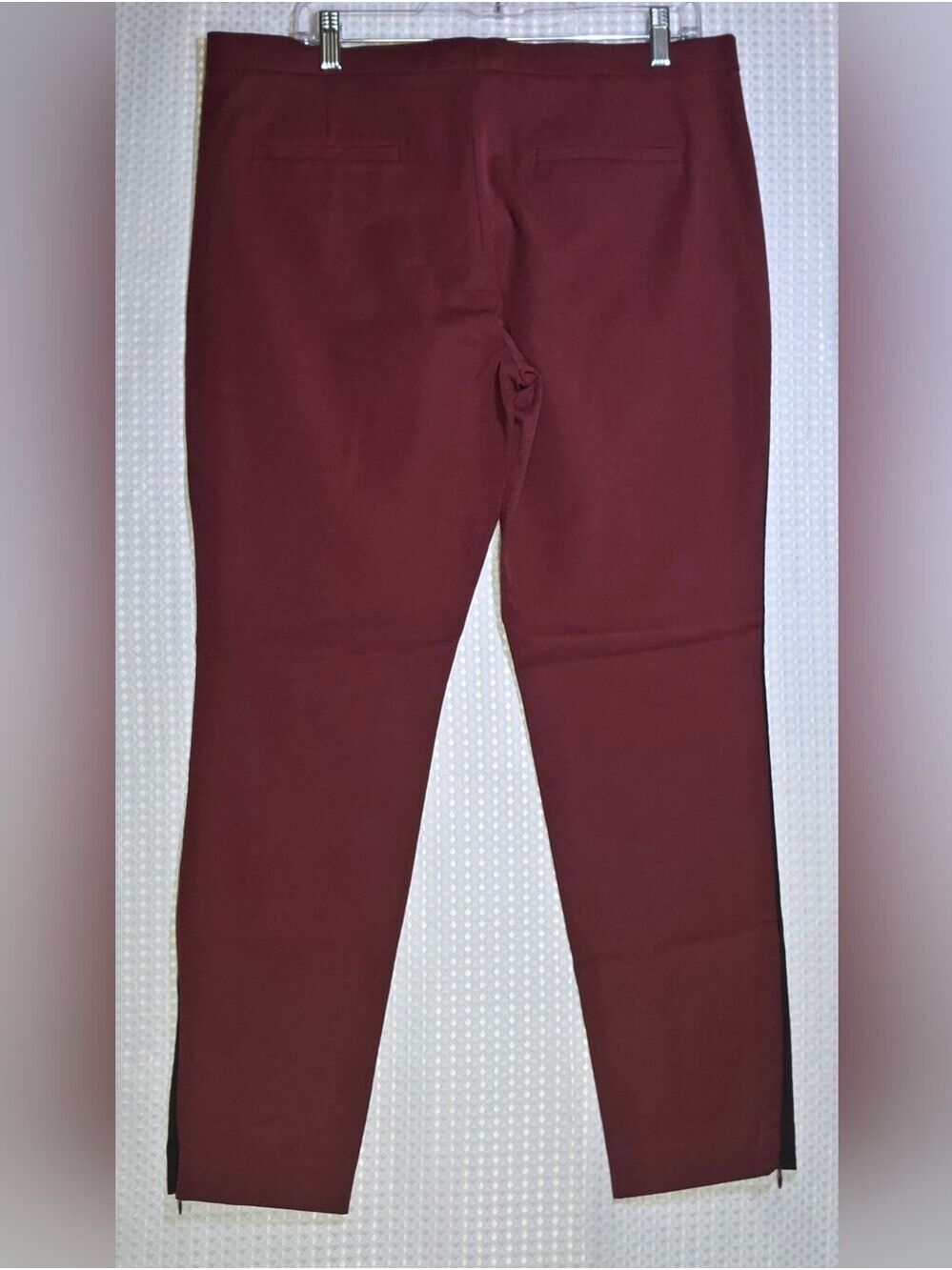 Banana Republic Burgundy Ankle Pants with Black Side Stripe - Picture 8 of 12